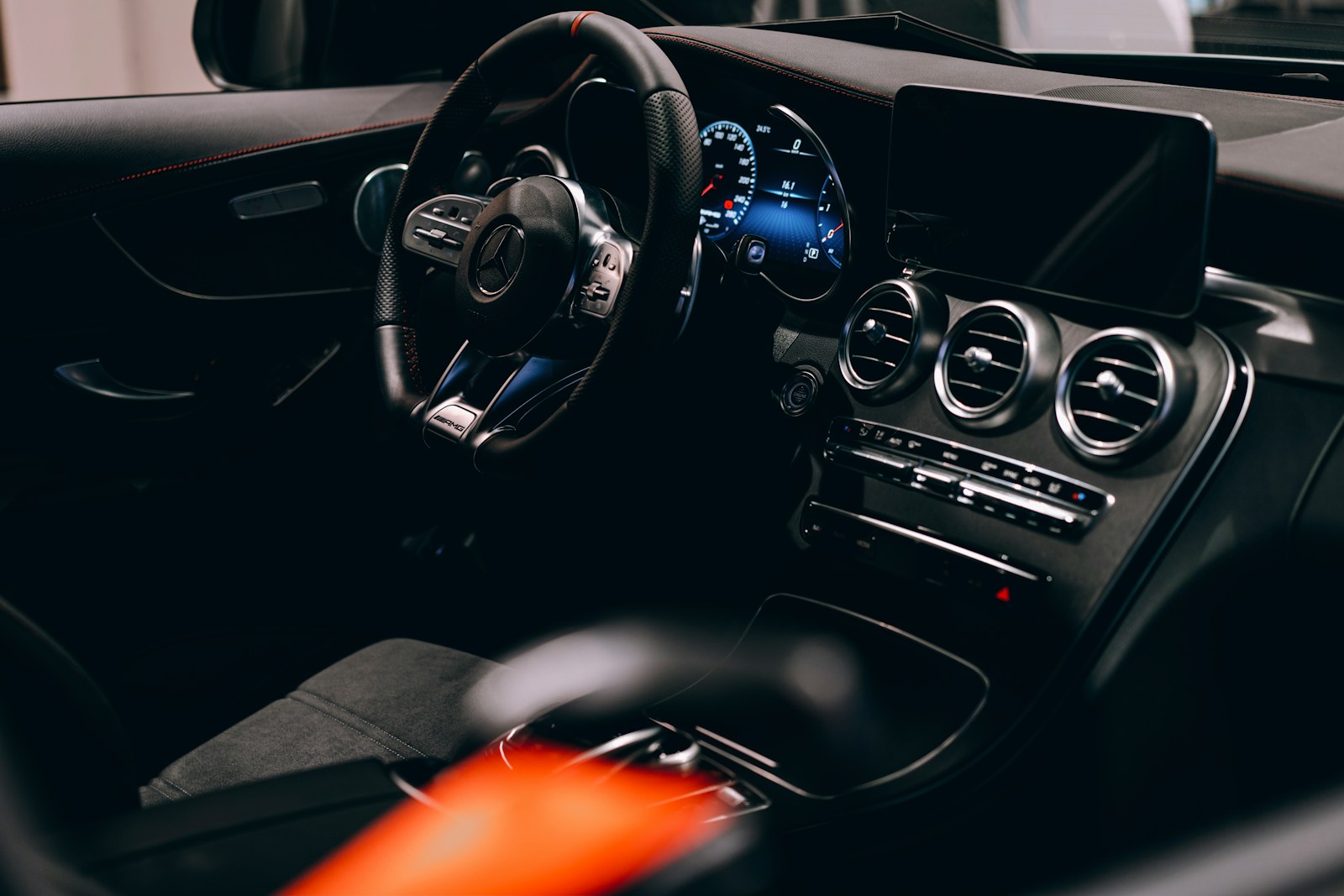 the inside of a car